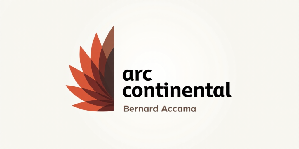 a logo for an architectural company with a red and brown design on it's side and the words arccontin