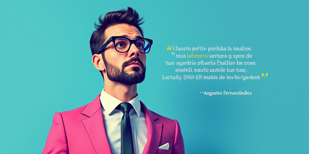 a man in a suit and glasses with a blue background and a quote from the author, fausto prettiin mund