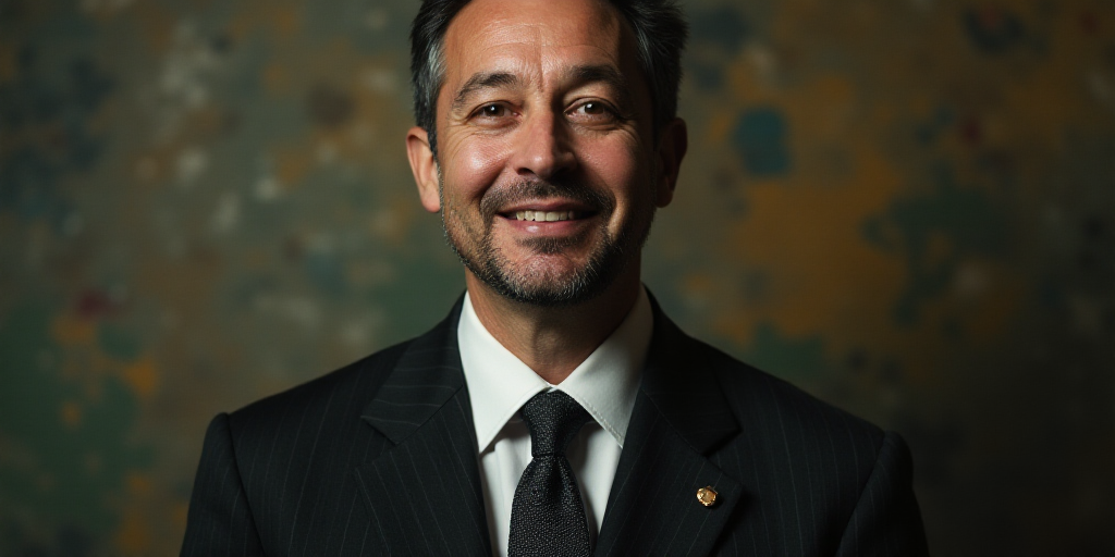 a man in a suit and tie is smiling for a picture with the caption of a business card, Enguerrand Qua