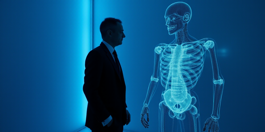 a man in a suit and tie standing in front of a blue background with a black and white photo, Edward