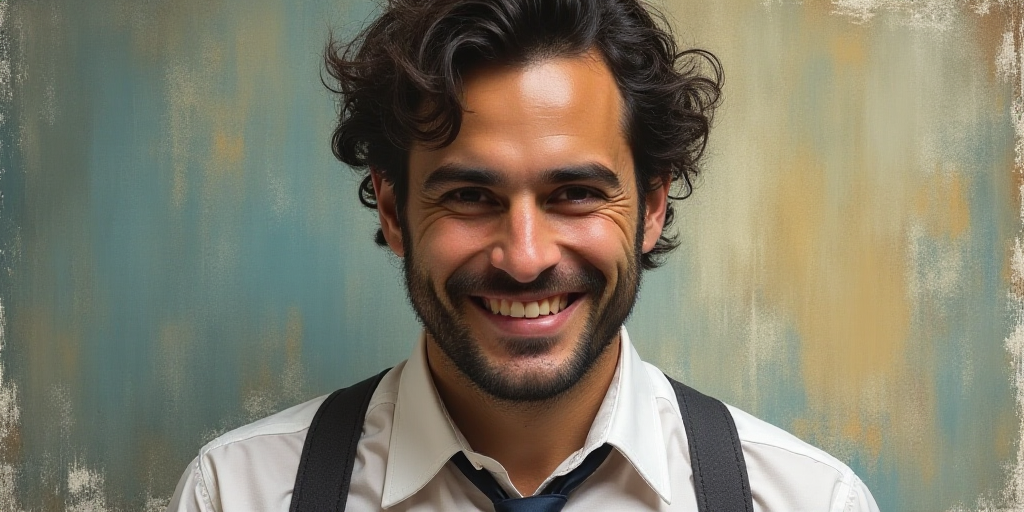 a man in a tie is smiling for the camera with a caption in spanish above him that reads, enrique cam