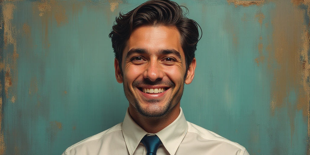 a man in a tie is smiling for the camera with a caption in spanish above him that reads, enrique cam