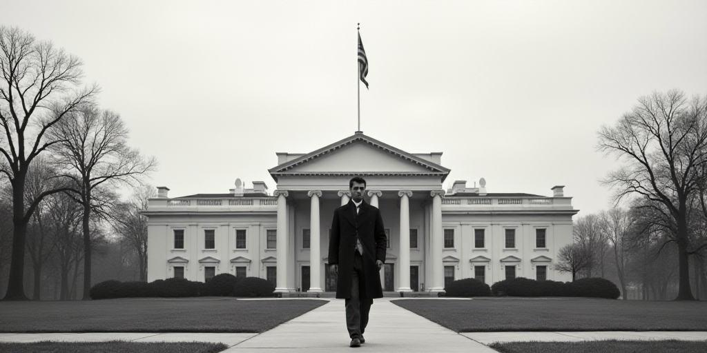 a man walking in front of a building with a flag on top of it and a flagpole on top of it, Cassius M