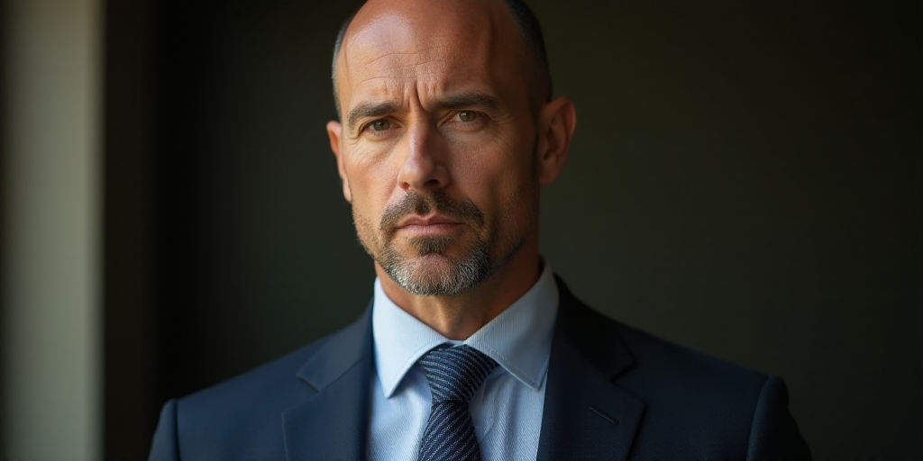 a man with a tie and suit jacket on looking at the camera with a serious look on his face, David Sim