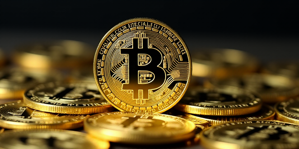a pile of bitcoins sitting on top of each other on top of a pile of other bitcoins, Andries Stock, 4
