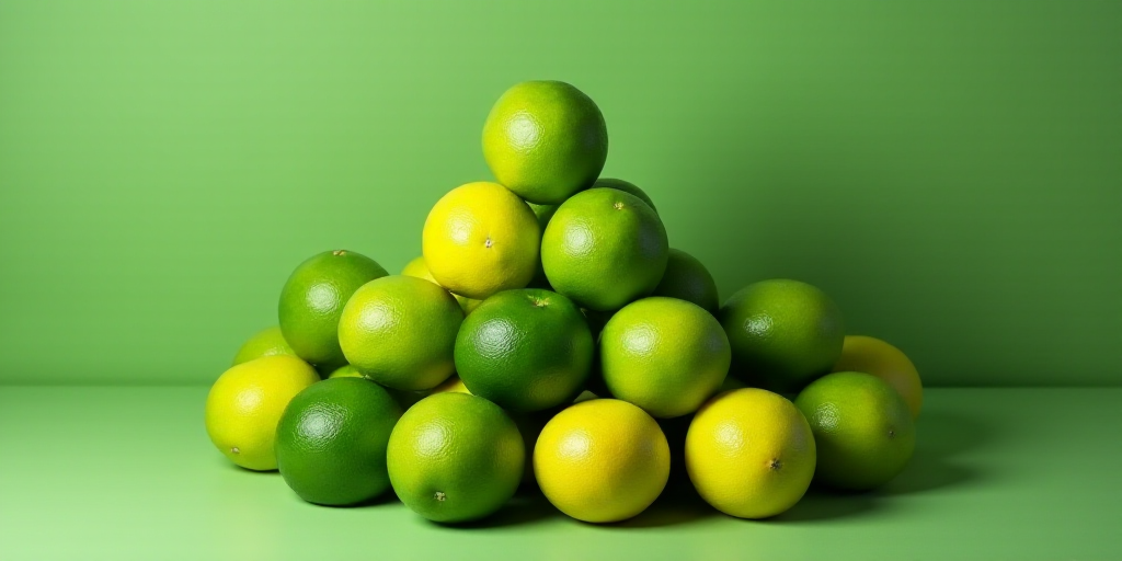 a pile of limes sitting next to each other on a table top in a pile on top of each other, Art Green,