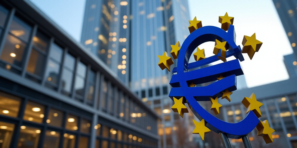 a sign for a european central bank in front of a building in the city of london, england, uk, Évari