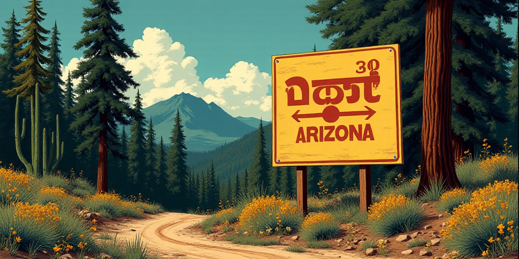a sign that says cor - 30 brasilli and arizona on it's side in front of a forest, Eduardo Lefebvre S