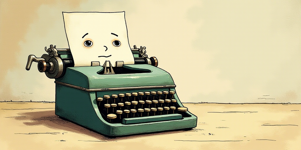 a typewriter with a face drawn on it and a caption for the words opinion and a question, Edward Otho