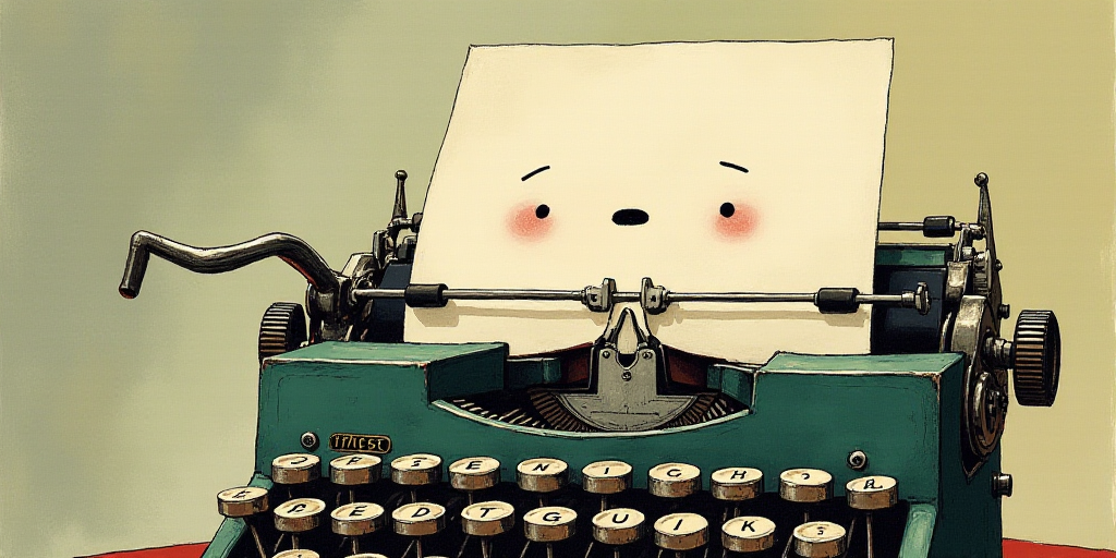 a typewriter with a face drawn on it and a caption for the words opinion and a question, Edward Otho