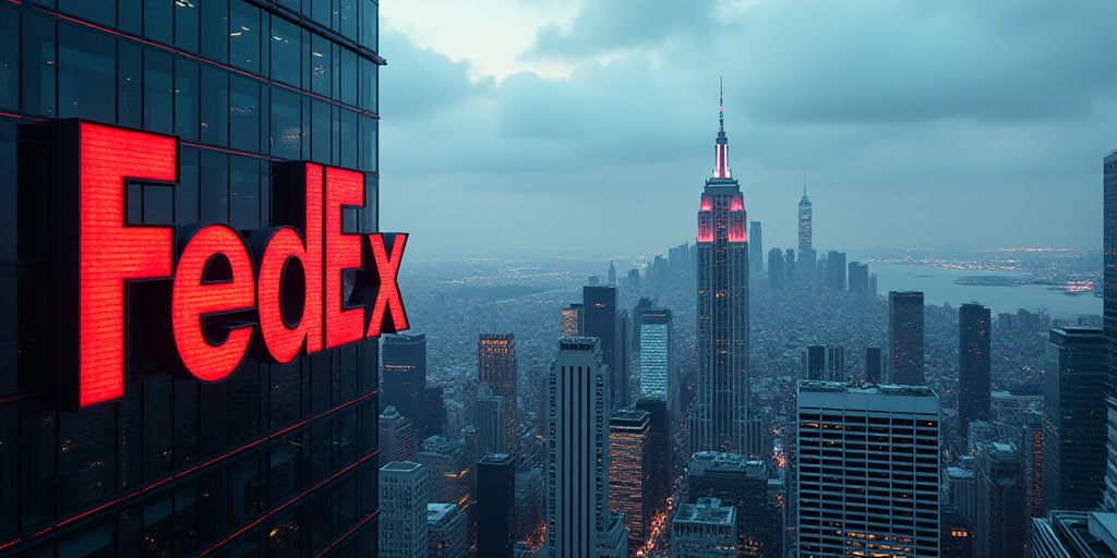 a view of a city from a high rise building with a fedex sign on it's side, Félix Ziem, ultra hd, cy