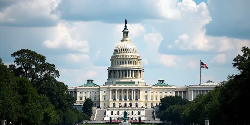 a view of the capitol building from across the street from the white house in washington dc, usa, wi