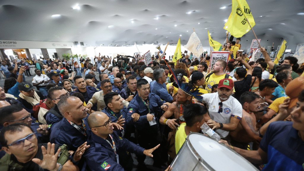 Indigenous Protesters Clash with Security at COP30