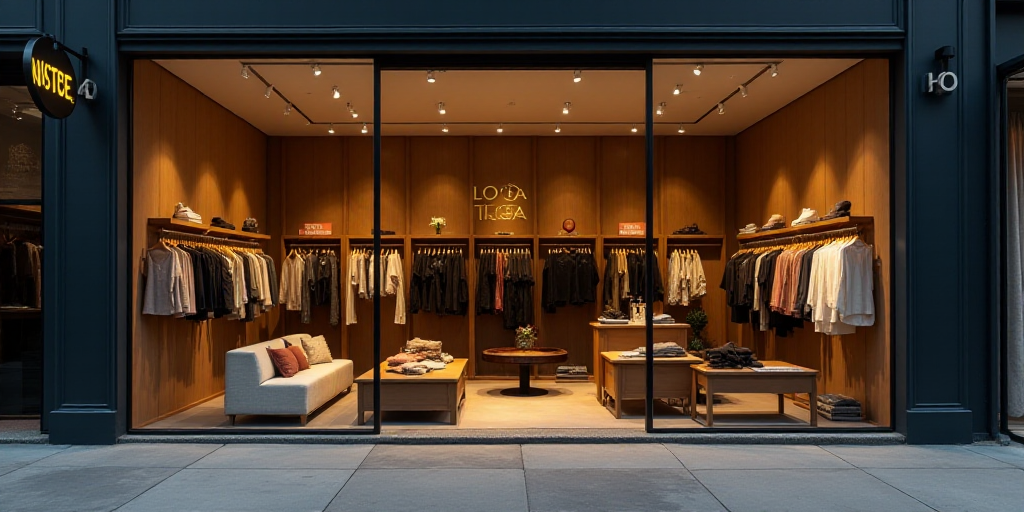 a logo for a company that sells accessories and accessories for sale in the store's storefront windo