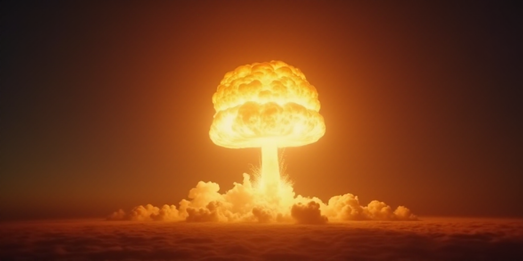 a nuclear bomb is shown in this image from the 1960s television series, the nuclear bomb, which was