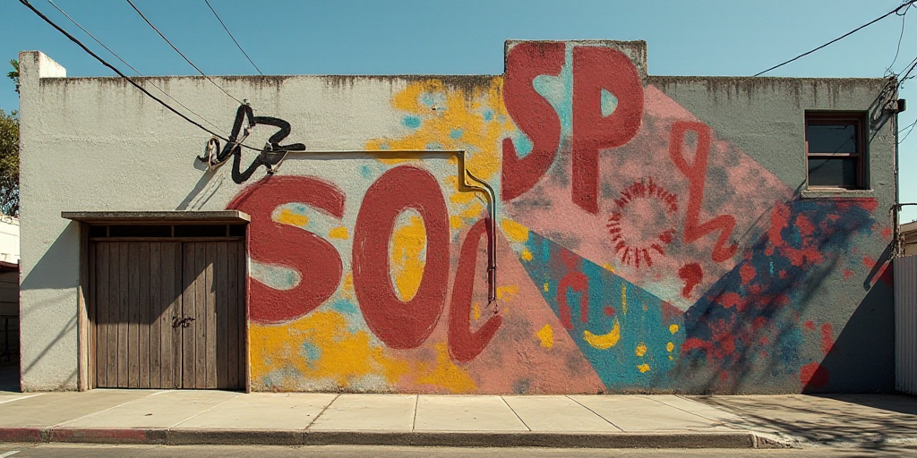 a sign on the side of a building that says supes secretial las angeles and privision soc, David Alfa