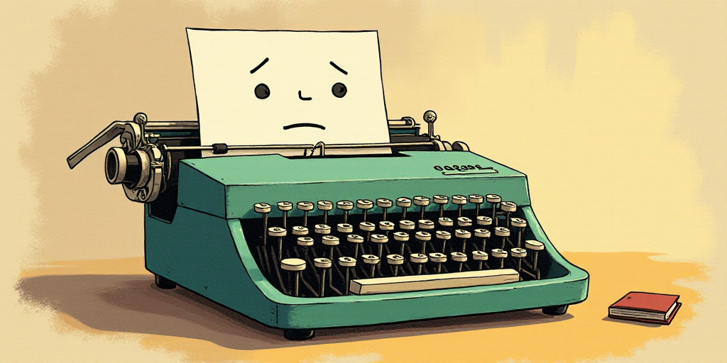 a typewriter with a face drawn on it and a caption for the words opinion and a question, Edward Otho
