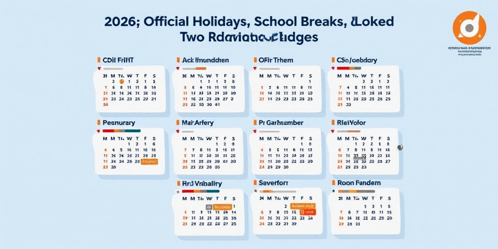 2026 Calendar: Official Holidays, School Breaks, and Two Additional Bridges