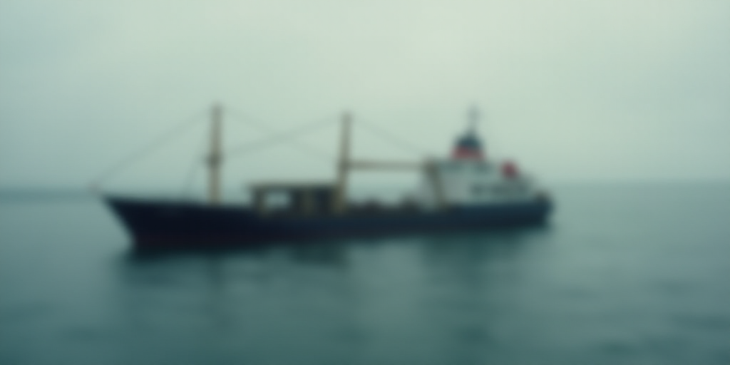 a blurry picture of a ship in the water with a caption that reads, unclassnished n, Aquirax Uno, oil