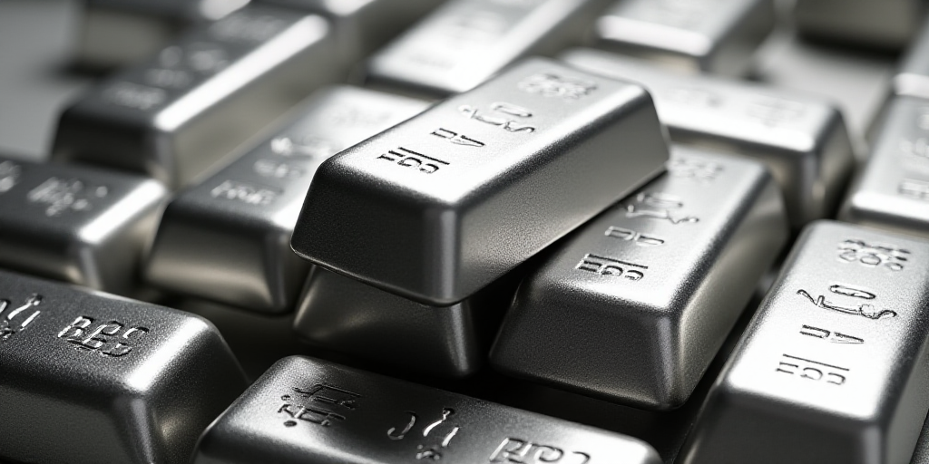 a bunch of silver bars sitting on top of each other in a pile of silver bars on top of each other, A