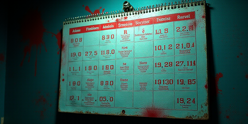 a calendar with the dates of the event in spanish and english on it, with a blue background and a re