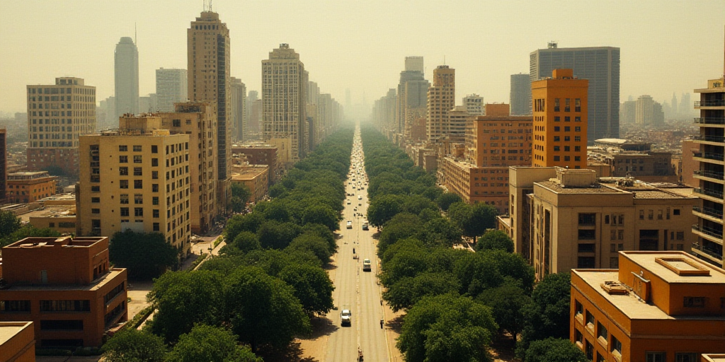 a city with a lot of tall buildings and a lot of trees in front of it and a lot of buildings, David