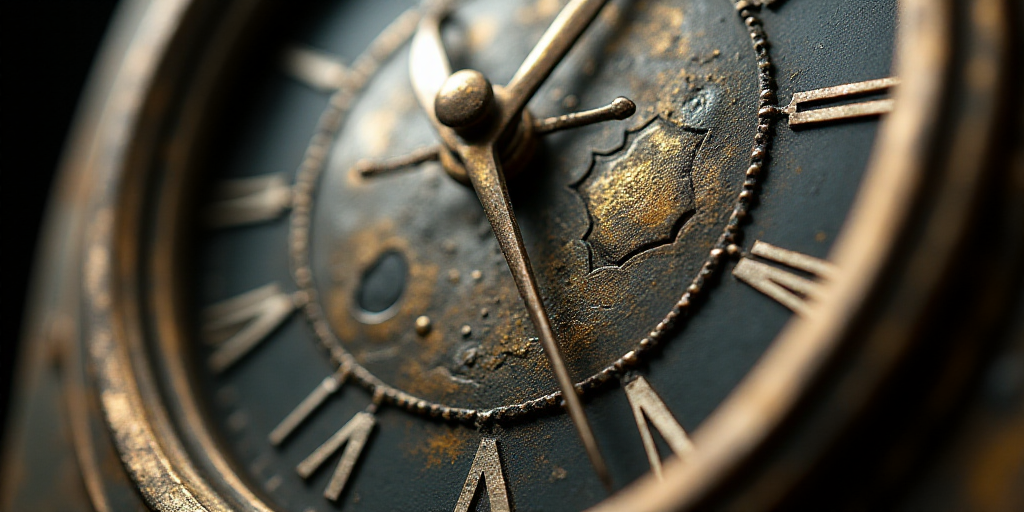 a close up of a clock with a metal clock face on it's face and a metal clock face on the face, Alexa