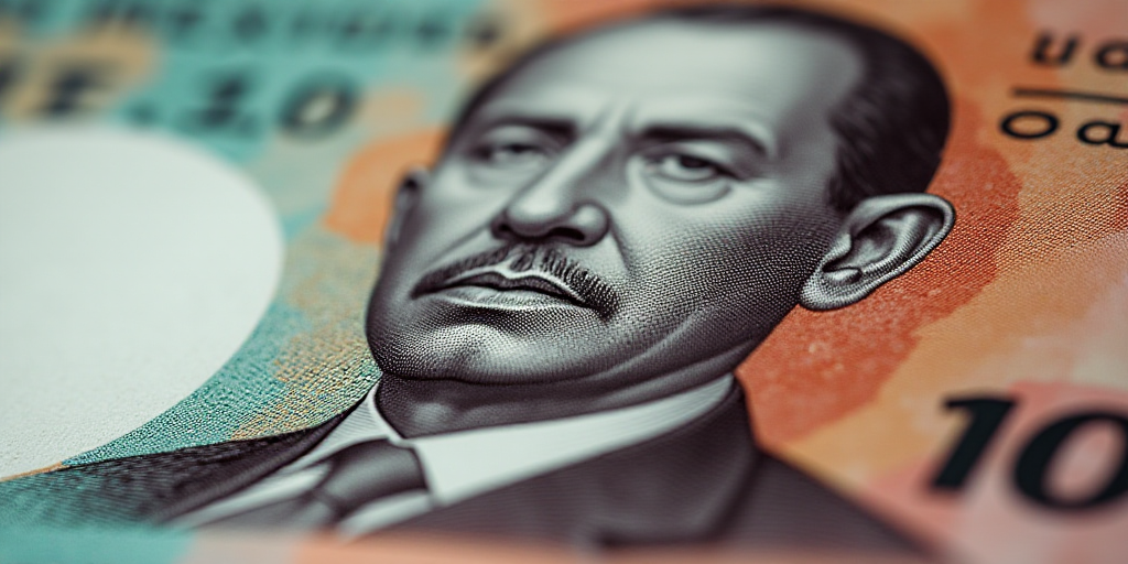 a close up of a one hundred mexican peso bill with a portrait of president ronald castro on it, Aqui