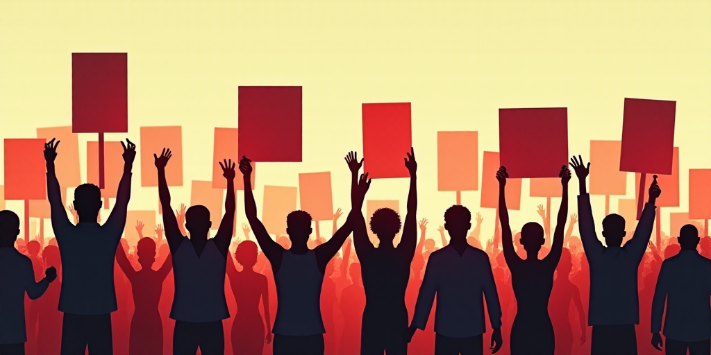a group of people holding up signs and standing together in a row with their hands up in the air, Bo