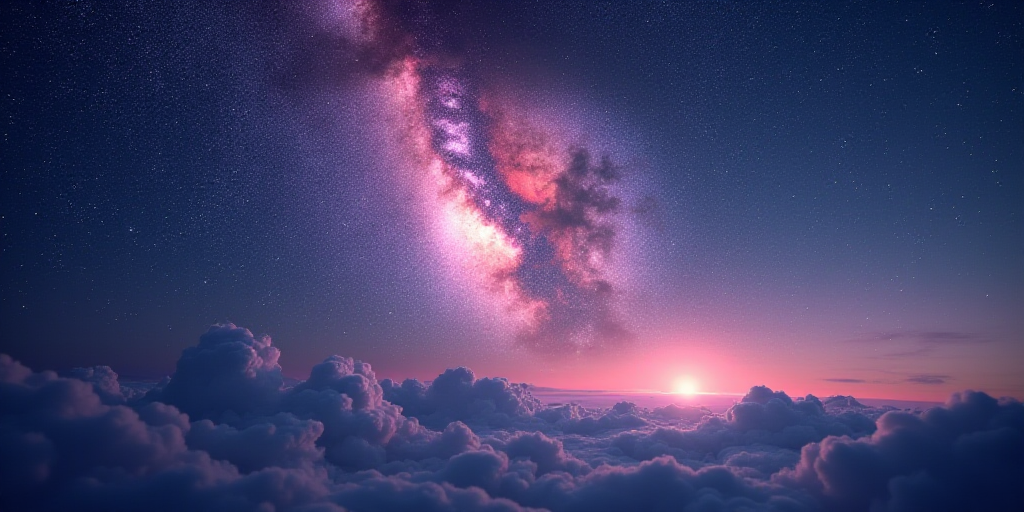 a large star cluster in the sky with a sky background and a few stars in the sky, all of which are p