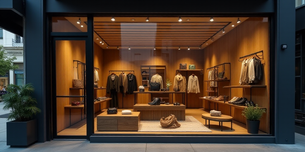 a logo for a company that sells accessories and accessories for sale in the store's storefront windo