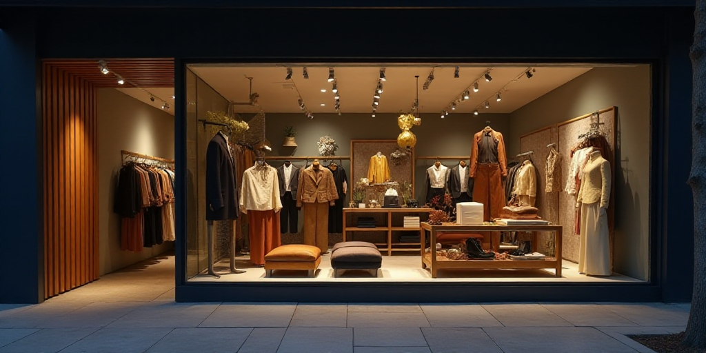 a logo for a company that sells accessories and accessories for sale in the store's storefront windo