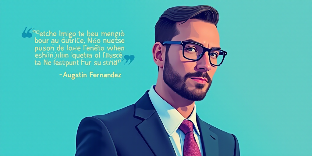 a man in a suit and glasses with a blue background and a quote from the author, fausto prettiin mund
