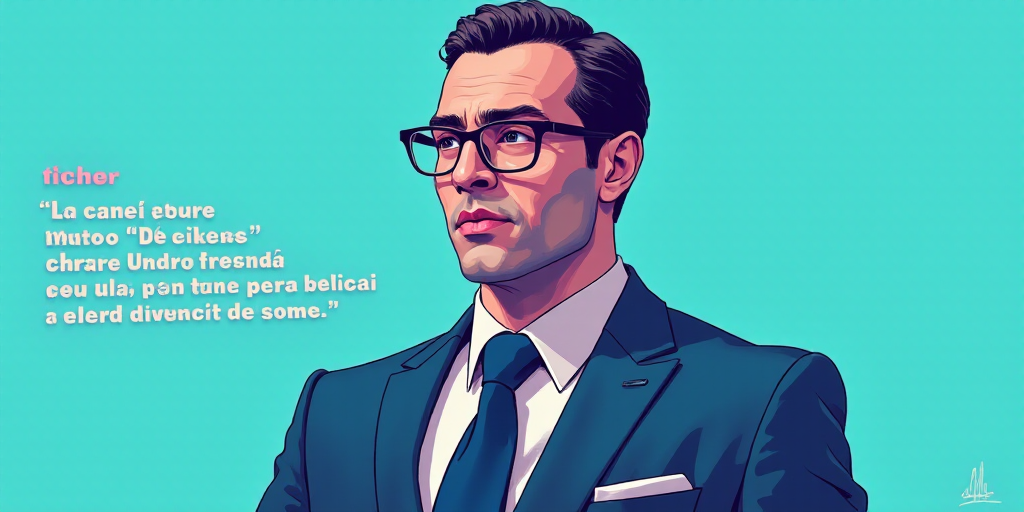 a man in a suit and glasses with a blue background and a quote from the author, fausto prettiin mund