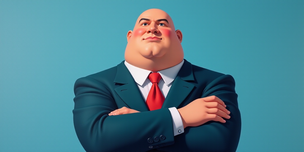 a man in a suit and tie with his arms crossed and his arms crossed, with a blue background, Fernando