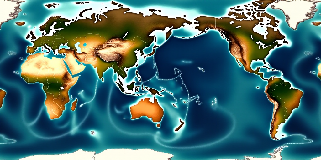a map of the atlantic showing the major areas of the ocean and the surrounding areas of the land and