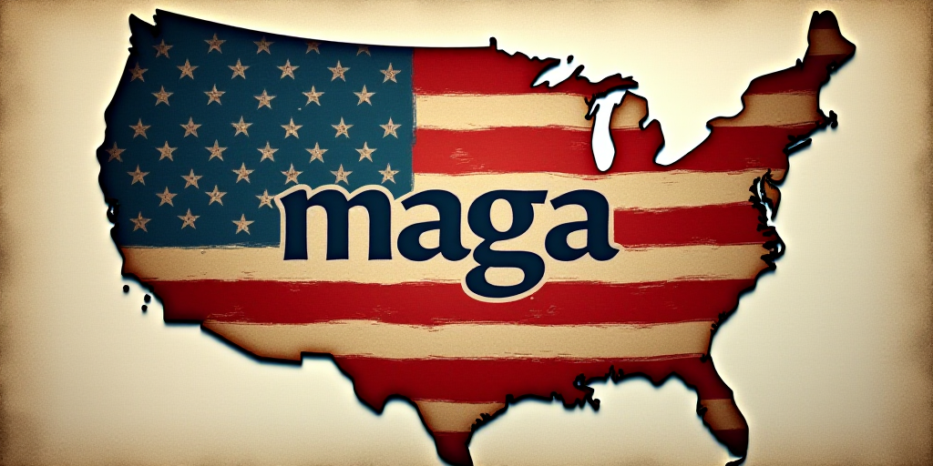 a map of the united states with the word maga in the middle of it and the american flag, Cassius Mar