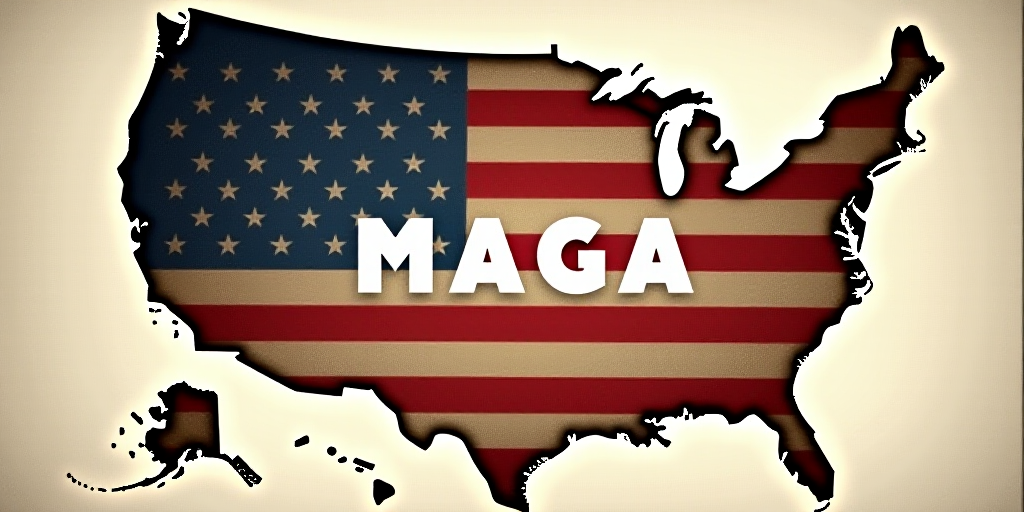 a map of the united states with the word maga in the middle of it and the american flag, Cassius Mar