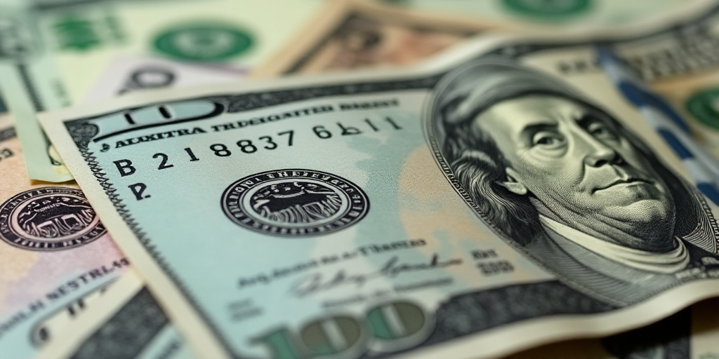 a pile of different bills with a lot of money on top of it, including one hundred dollars and one hu