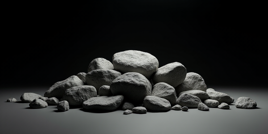 a pile of rocks with a black background and a black background with a white background and a black b