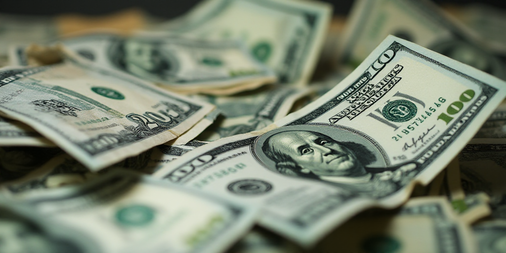 a pile of twenty dollar bills with a lot of money in the middle of it, with a lot of twenty dollar b