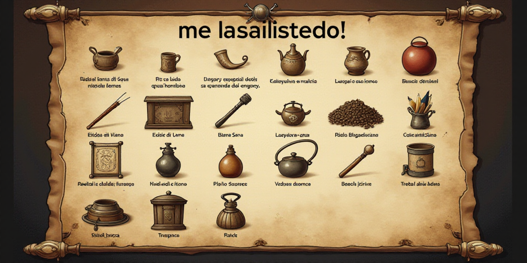 a poster with a description of different types of items in spanish and english, and a description of