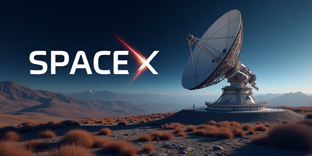 a satellite dish is shown in front of a spacex logo and a satellite dish is shown in front of a spac