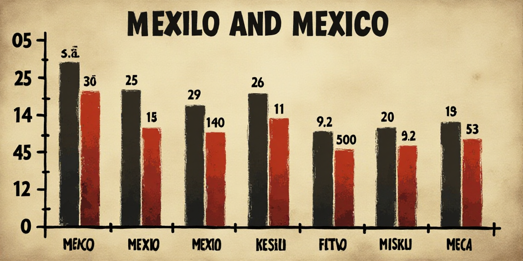 a bar graph with numbers of people in mexico and mexico on it, and a bar graph with numbers of peopl
