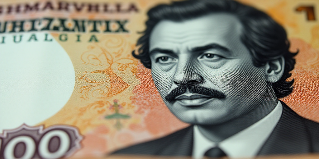 a close up of a one hundred mexican peso bill with a portrait of president ronald castro on it, Aqui