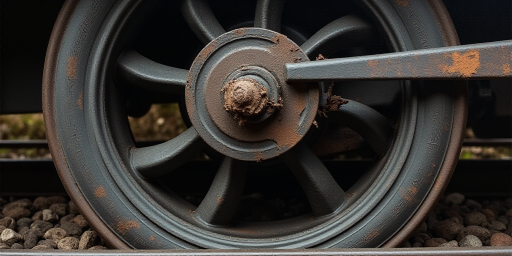 a close up of a train wheel with a tire on it's side and a piece of wood in the middle, Bernd Faschi