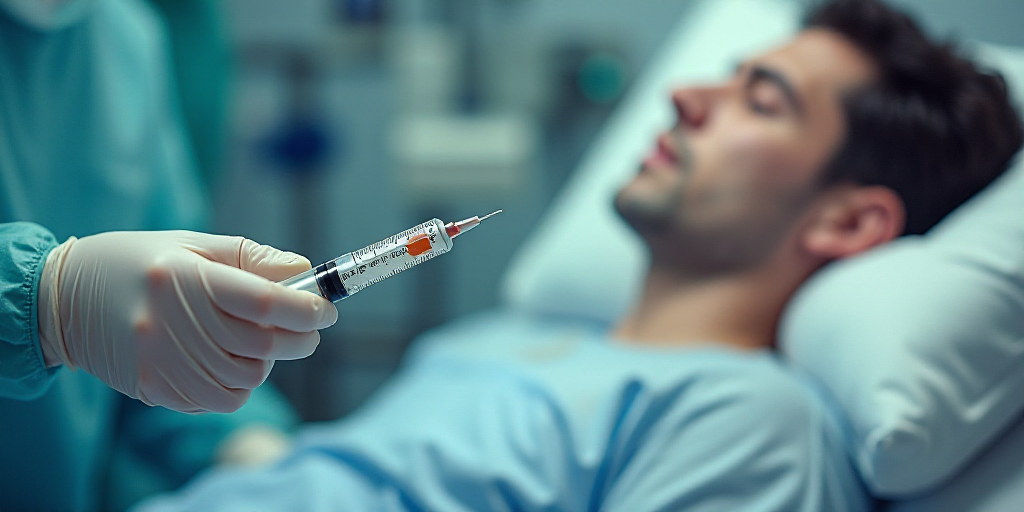 a collage of images with a person in gloves and a syringe in their hand and a person in a hospital b