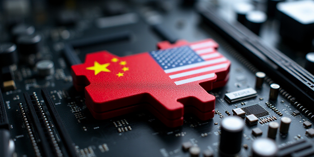 a computer motherboard with a flag of china and a flag of the united states on it's side, Dai Xi, te