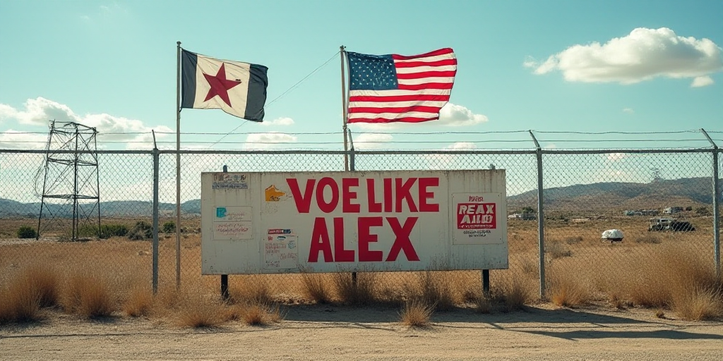 a fence with a sign that says live like alex next to a flag and a sign that says live like alex, Car