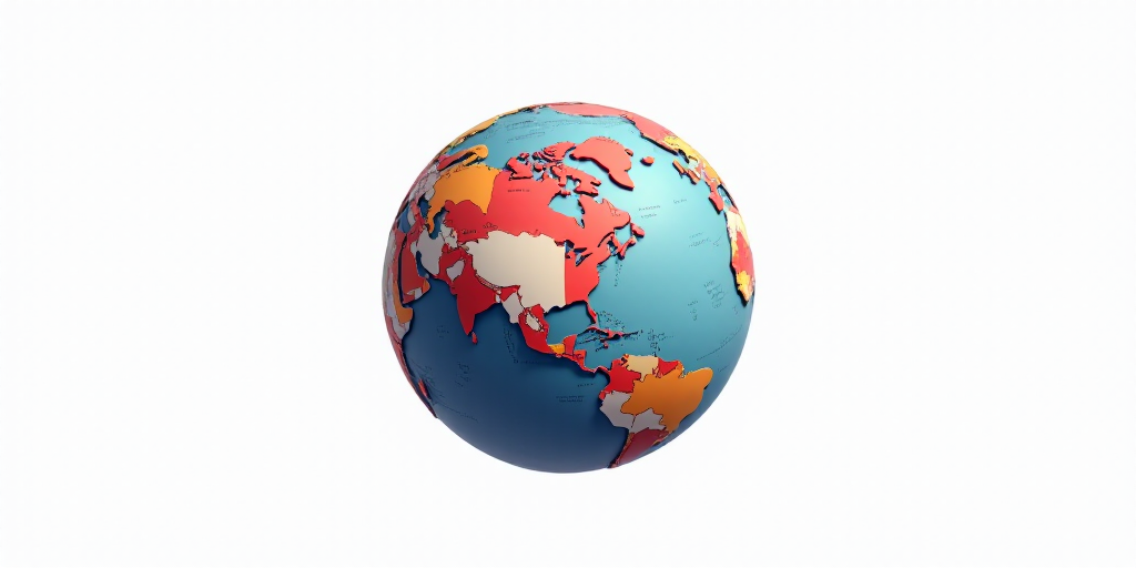 a globe with flags of different countries on it and a white background with a white background and a